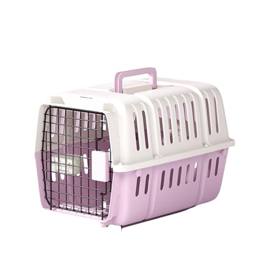 Diggly ペットキャリー 猫 キャリー 犬 ゲージ ハードキャリー 取手付き 室内用ハウス お出かけ 旅行 S/Mサイズ 小型犬〜中型犬 航空輸送対応ペットキャリーケース 通気性&組立簡単 ケージアウトボックス キャンピングキャリー (パープル,S)