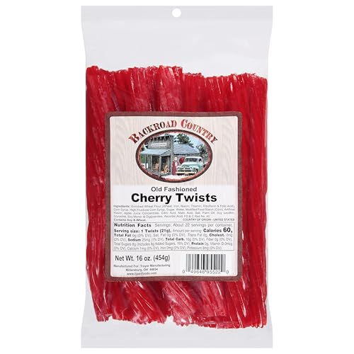 Backroad Country Old Fashioned Cherry Twists - Licorice Candy - Made in the USA - 16 OZ (Pack of 1) - image 1