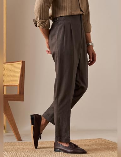 Men's Casual Linen Pants Beach Summer Pant Lightweight Linen Trousers Suit Pants4