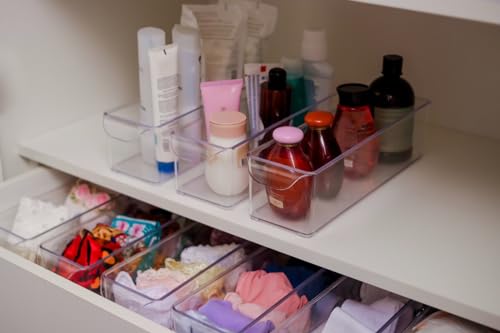 Kit 5 Organizador de Armário Gaveta Geladeira Acrílico Com Puxador