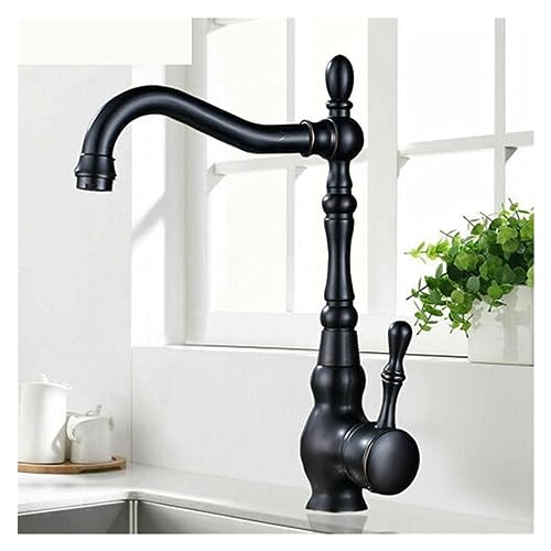 Robinet de vanité antique en laiton avec mitigeur pivotant à 360° - 3