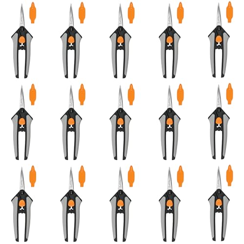 Image of Fiskars 6 inch Steel Micro-Tip Pruning Snip Set, Garden Scissors, 15-Pack