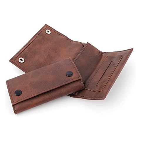 TITA-DONG Mens Cigarette Cases,Portable Storage Case,Trendy Synthetic Leather Tobacco Bag,Premium Quality Pure Genuine Soft Leather Tobacco Pouch Cover