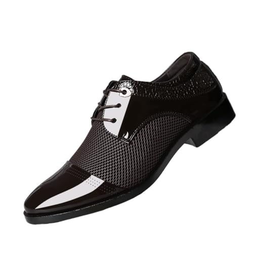 Men's Summer Leather Shoes Men's Business Casual All-Match Wedding Shoes Oxfords(Black,9)2