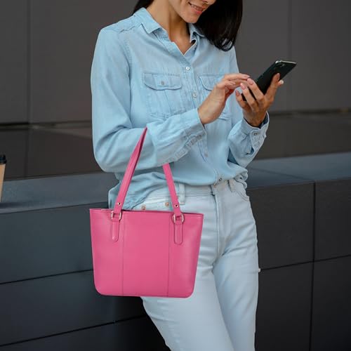 Image of Leather Purse For Women - Real Leather Tote For Women - Ladies Shoulder Handbag For Work, Travel, Casual Use