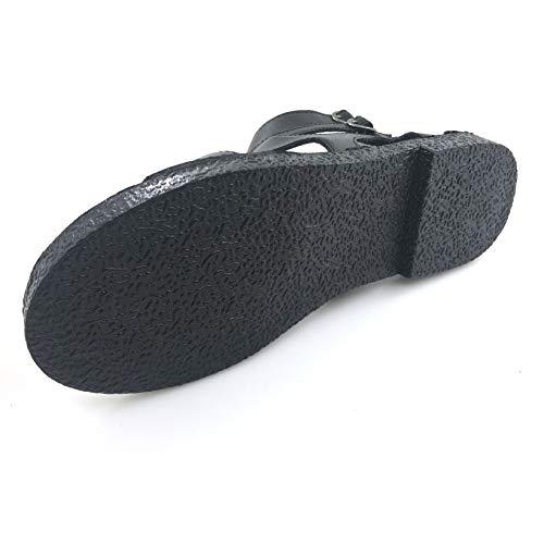 Womens Leather Sandals - Low Wedge Soft and Comfort Outdoor Sandals, Gladiator Flat Sandal for Women4