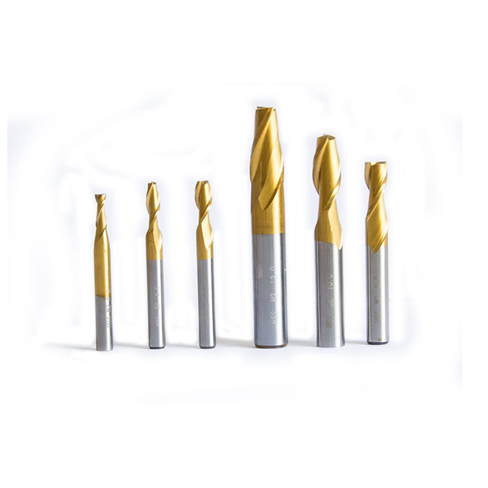 Juego de Fresas HSS, Fresas de Metal Duro M2, Fresas de Acero de Tungsteno con Recubrimiento de Aleación de 4 Canales, Fresas de Mecanizado CNC, 12 Piezas
