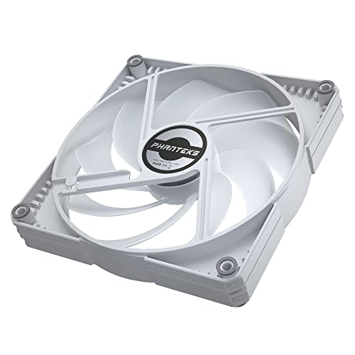 Image of Phanteks (PH-F140SK DRGB PWM WT01 3P) SK140 DRGB PWM Fan 3Pack - 3X 140mm Fan, high Airflow Nine-Blade Design, DRGB Lighting, Rubber dampening washers - White
