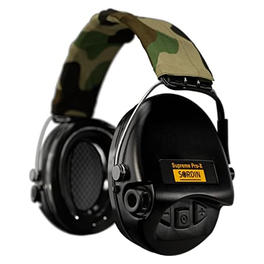 Sordin Pro-X Kapsel-Gehörschützer - 75302-X/CT-02-G-S - Gehörschutz aktiv & elektronisch mit Camoband - Gelkissen - Schwarz