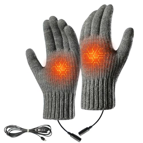 Yuemeuy Guantes Térmicos para Moto, Calor Impermeable Triple Nivel USB con Tecnología Antiviento, para Deportes de Invierno Trabajo Exterior Caminar Palear Nieve
