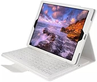 iPad Pro 9.7" Bluetooth Keyboard Case,MightyCase Detachable Hidden Wireless Bluetooth Keyboard Luxury Book Style Multi-angle Folio PU Leather Case Stand Magnetic Smart Shell Cover with Free Screen Protector For Apple iPad Pro 9.7 Inch 2016 WHITE
