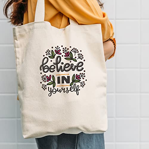 THOUSAND DOTS Cotton Printed Tote Shopping Bags (14” x 18”) with Extra Strong 14" Handle, Hold 15 kgs, Biodegradable, 100% recycle polyester Grocery Bag. 2 41tv4MMIDSL. SL500