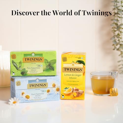 Image of Twinings Pure Chamomile Tea, 25 Tea Bags| Caffeine-Free| Flower Based Infusion| Relieves Anxiety| Promotes Good Sleep| Made With Finest Ingredients| Enjoy as Hot or Iced Tea | Pack of 1