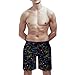 Men's Halloween Cool Bats Art Shorts Quick Dry Board Shorts Elastic Waistband Summer Swim Trunks with Drawstring Fashion Beach Shorts (3XL)