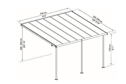 Terrassenüberdachung Fonteyn aus Aluminium in Weiß – 420 x 300 cm