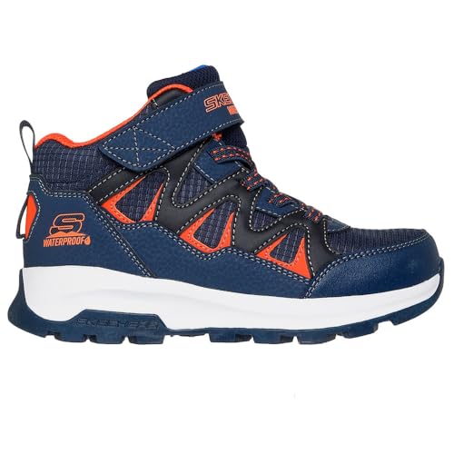 Skechers Bambino Waterproof: Storm Blazer - Drizzle Squad Sneaker In Blu Navy Blue/Arancione, Taglia 27 - 4