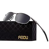 👍 Tac-Polarisierte Linse 👓 ▶ 100% UV400-Schutzbeschichtung, blockiert 100% schädliche UVA- und UVB-Strahlen und schützt die Augen perfekt. FEIDU sonnenbrille herren TAC-Objektiv umfasst 5 Schichten. Die 1. Schicht ist eine polarisierte Schicht. Die 2. und 3. Schicht sind Haftschichten, um Haltbarkeit zu ermöglichen. Die 4. und 5. Schicht sind UV 400-Schutzschichten zum Absorbieren von UV-Licht. Mit der FEIDU sonnenbrille herren polarisiert haben Sie eine klare Sicht vor Ihren Augen, damit Sie