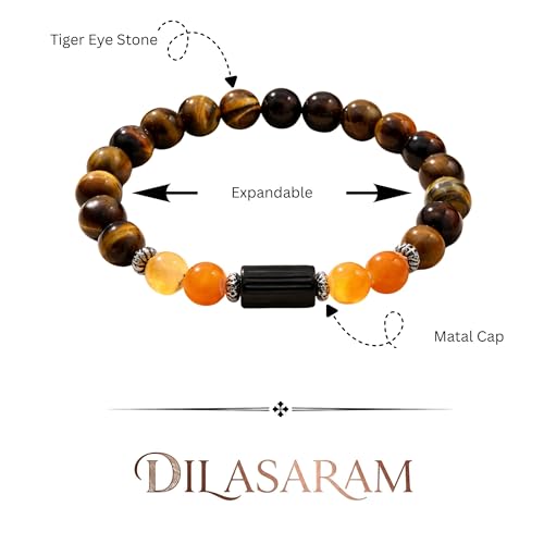 Image of Leo (सिंह राशि) Rashi Ratna Bracelet (3.5 Inches) Expendable Elastic for Unisex | Zodiac Gemstone Bracelet | Astrology Wristlet | Spiritual Jewelry for Men & Women | Confidence, Leadership & Power