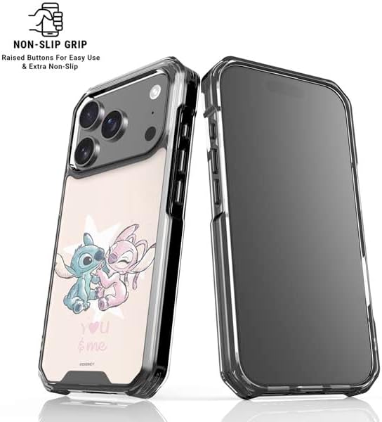 Skinit Clear Phone Case Compatible with iPhone 17 Pro Max - Officially Licensed Disney Lilo and Stitch Stitch and Angel Design