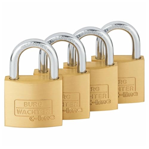 BURG-WÄCHTER 4er-Set Vorhängeschloss mit Schlüssel...