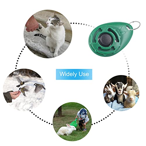 Image of Diyife Dog Clicker, [2 PCS,Green&Pink] Pet Training Clicker with Wrist Strap for Dog Cat Horse