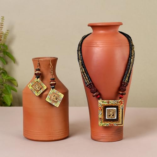 Image of AAKRITI ART CREATIONS Handcrafted Women's Jewelry Set - Ethnic Necklace and Earrings, Fashion Accessories for Special Occasions & Celebrations