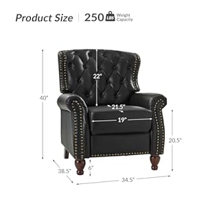 Hulalahomegenuineleatherreclinerchairwithsolidwoodfeetmodernadjustabletuftedpushbackarmchairwrivetdecorationhometheaterseatingsinglerecliningsofaforlivingroomblack Urban Country Home Decor Hulala home genuine leather recliner chair with solid wood feet modern adjustable tufted push back arm chair wrivet decoration home theater seating single reclining sofa for living room black urban country home decor