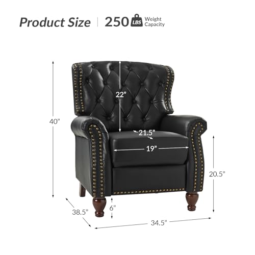 Hulalahomegenuineleatherreclinerchairwithsolidwoodfeetmodernadjustabletuftedpushbackarmchairwrivetdecorationhometheaterseatingsinglerecliningsofaforlivingroomblack Urban Country Home Decor Hulala home genuine leather recliner chair with solid wood feet modern adjustable tufted push back arm chair wrivet decoration home theater seating single reclining sofa for living room black urban country home decor