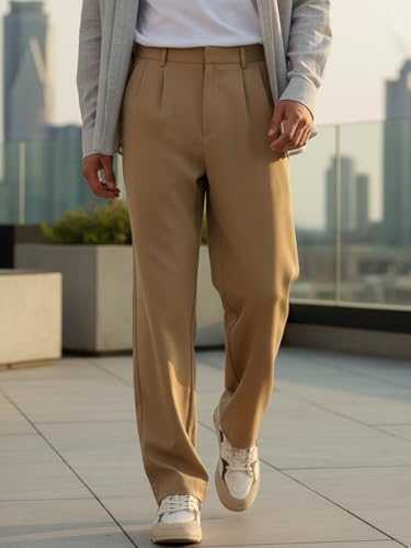 Image of Urbano Fashion Men's Loose Baggy Fit Solid Korean Pants Stretchable