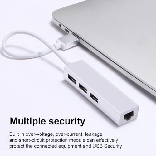 Image of USB HUB USB C to Ethernet Adapter,Gigabit Ethernet LAN Adapter,USB Type C Hub with RJ45 Network LAN Port and 3 USB 3.0 Ports for PC, MaK (USB C to RJ45 HUB)