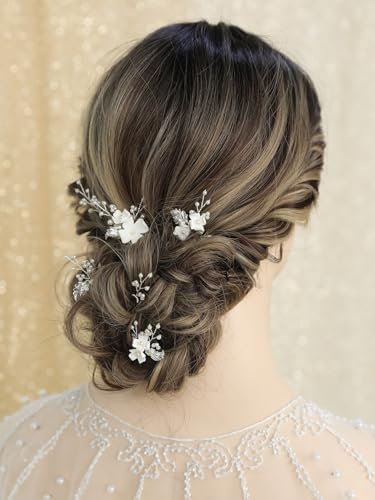 Handmade-Pearl-Bridal-Wedding-Hair-Pins-6Pcs-White-Flower-Silver-Leaf-Pearls-Clips-Headpiece-Accessories-Jewelry-for-Bridesmaids-Party-Piece-Women-and-Girls-Blossoms-Silver