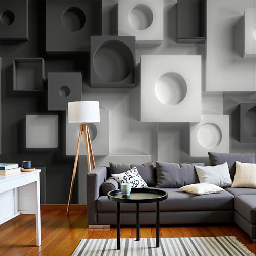 Papier Peint Panoramique Relief Masque Défauts Muraux Décoration Géométrique