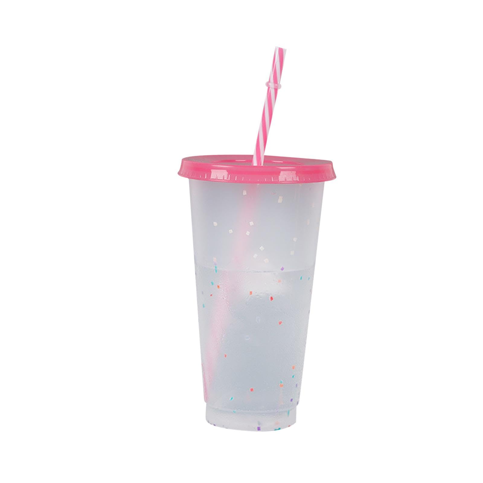 Set di 10 bicchieri che cambiano colore con cannuccia e coperchio per acqua ghiacciata Drinkware Estate