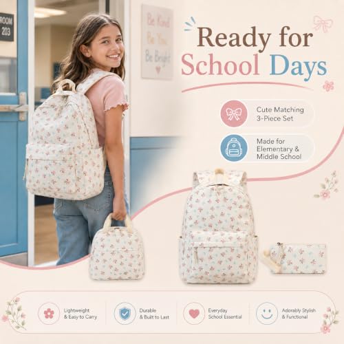 Image of Girls Backpack for Kids Elementary Bookbag Girly School bag Children Laptop Bag