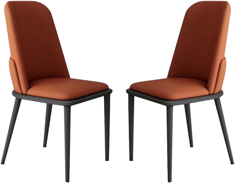 Chaise de salle à manger en cuir synthétique chic lot de 2 fauteuils de salon