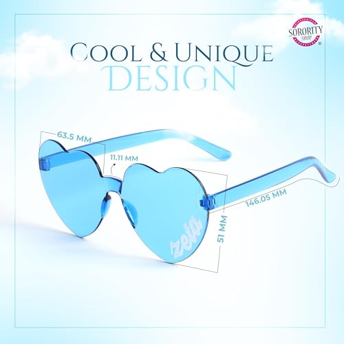 Sorority Shop Pi Beta Phi Sunglasses — Heart Shaped Sunglasses printed with PBP Logo, Greek Sorority Sunglass for Big Little Sorority Gifts3