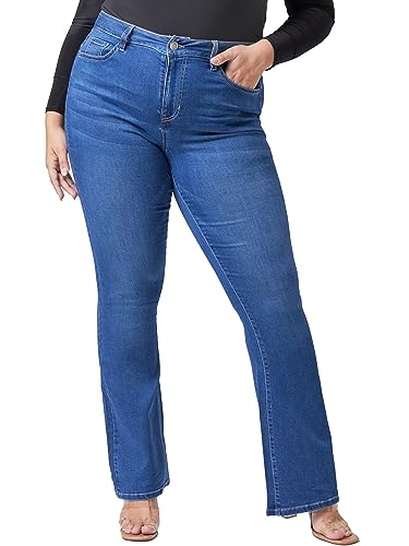 YMI Jeans Women's Plus Size HyperDenim Super Stretchy Flare Jeans
