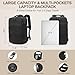 Kono Medium Travel Backpack with USB Charging Port & Shoe Compartment, Waterproof Carry On Backpack for Men & Women, Lightweight Daypack with Multiple Pockets for College, Business, Travel (Black)