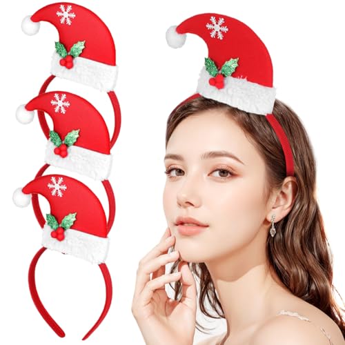 GLEAVI 3 Stück Weihnachten Stirnband: Haarreif mit...
