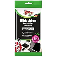 POLIBOY Bildschirm Feuchttücher - Displayreiniger Putztücher mit Antistatikeffekt - 1x15 Tücher - Made in Germany