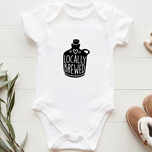 Printique Organic GOTS Certified Baby Onesie Unisex Bodysuit 0-18 months - Locally Brewed | Funny Quote Sarcastic Gift (Locally Brewed, 0-3 Months)2