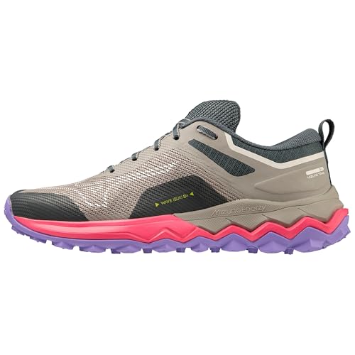 Mizuno Wave Ibuki 4 (W), Chaussures de Trail Running Femme, Ghost Grey High Vis Pink Purple Punch, 37 EU