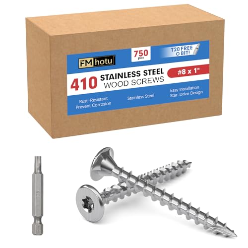 Image of #8 x 1 Stainless Steel Deck Screws, 750Pcs 410 Grade Stainless Steel