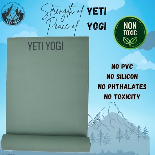 Image of EVA Yoga Mat 6mm Army Green Anti Slip Exercise Workout Mat Durable Comfortable Unisex Home Gym Pilates Fitness Training