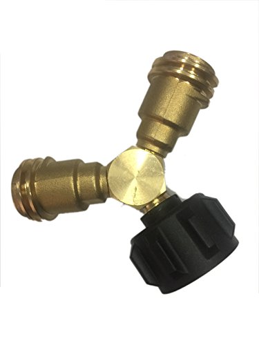 Propano Gas QCC1 (latón, T adaptador divisor para aparatos para propano, calentador, barbacoa