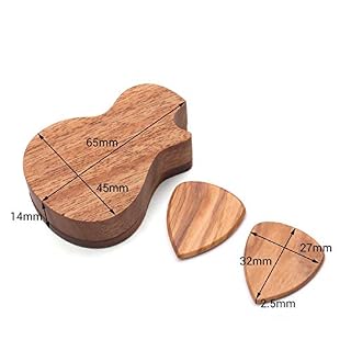 Ensemble de médiators en bois délicat pour guitare avec étui de rangement avec 2 médiators de guitare (couleur : B) - Les Beatles, Paul McCartney, John Lennon, RIngo Starr, George Harrison Ensemble de médiators en bois délicat pour guitare avec étui de rangement avec 2 médiators de guitare (couleur : B) – Image 3