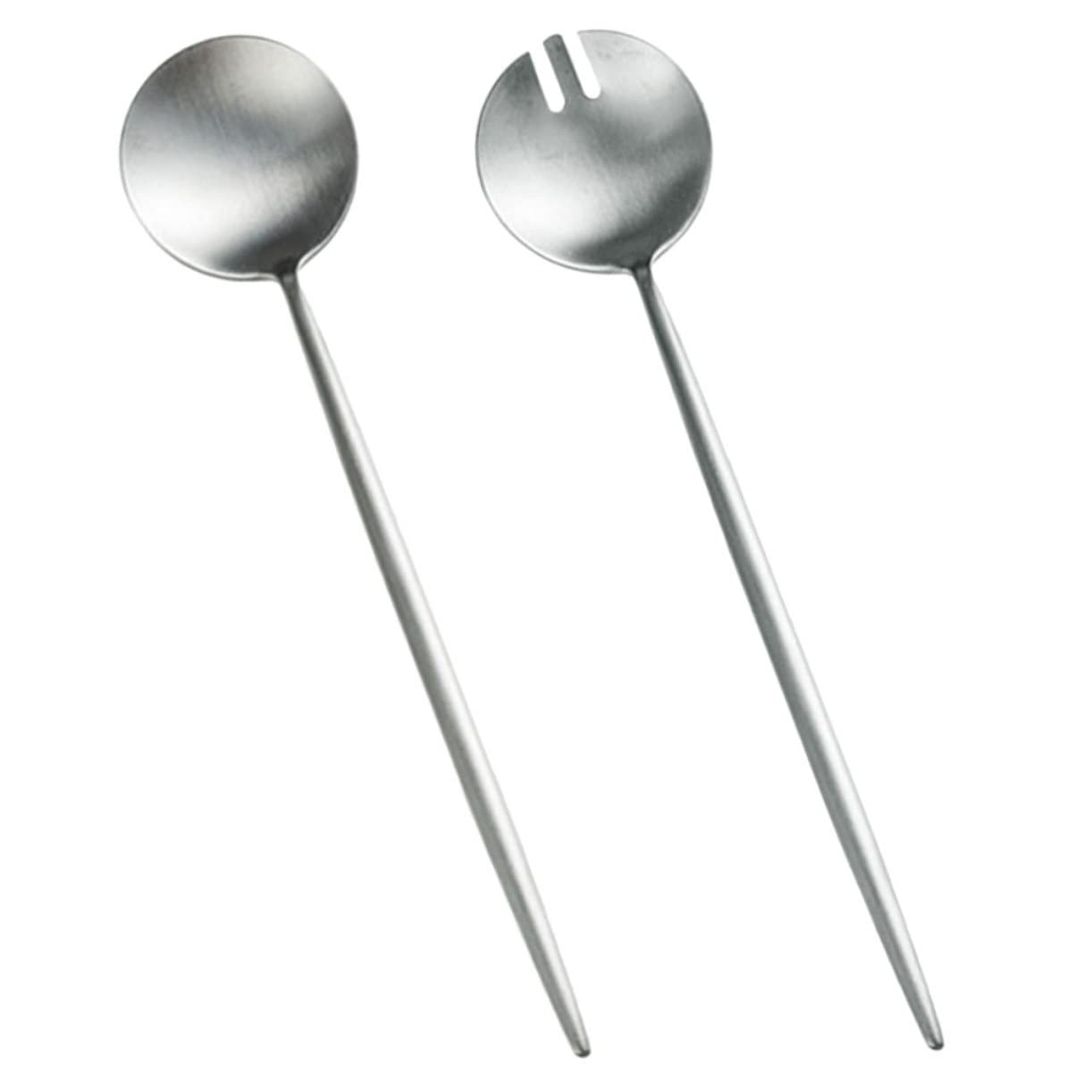 Mikinona 1 Set Salad Spoon Appetizer Forks Dessert Forks Slotted Serving Spoons Pudding Scoop Coffee Stirring Spoon Fruit Salad Forks Convenient Dessert Spoon Silver 304 Stainless Steel