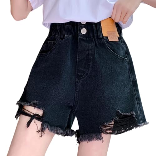 Shorts vaqueros para niñas de talle alto con doble botón ideales para un look casual de verano