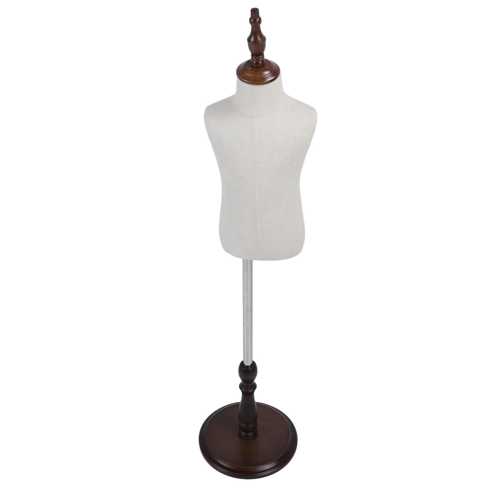 Forma de Vestido para Niños, Cuerpo de maniquí Infantil, Torso de maniquí para Niños con Base de Madera Ajustable para Exhibición de Ropa, Fotografía de (Base de 9,8 Pulgadas con Cabeza de)