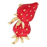 OUNONA Erdbeerbrosche Kupferverarbeitung Zierliche Damen Modeschmuck Fruchtbrosche Pulloverbrosche Anstecknadel Kleidung Schmuck
